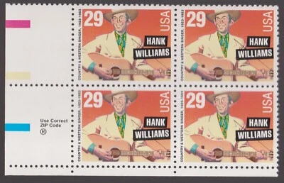 Scott #2723 Hank Williams Block of 4 Stamps - MNH - Image 1 of 2