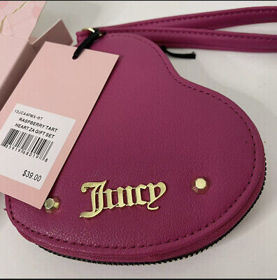 New! Juicy Couture Women’s Rasberry Tart Studded  Heart Coin Wristlet~Gorgeous💗
