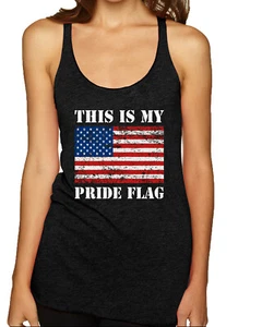 This is My Pride Shirt American Flag TriBlend Racerback Tank Top - Picture 1 of 6