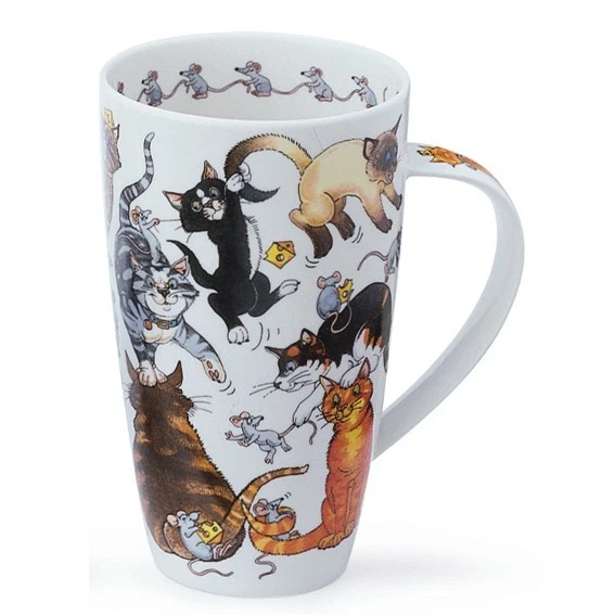 Taza de té Dunoon Pussy Galore gatos taza de café Henley 0,55 l - Imagen 1 de 1