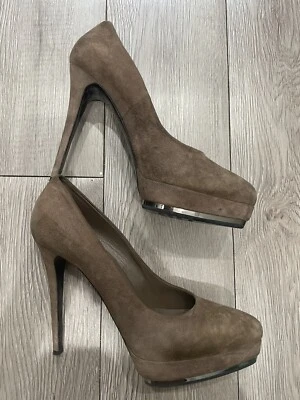 Le Silla 厚底高跟鞋绒面革棕色鞋 39 — 第 1/4 张图片