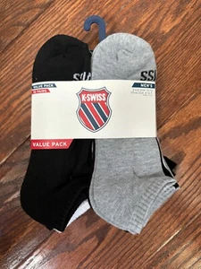 K-Swiss Men's 10 Pairs Athletic LOW-CUT Full Cushion Y-heel Socks Large 6-12.5 - Picture 1 of 4