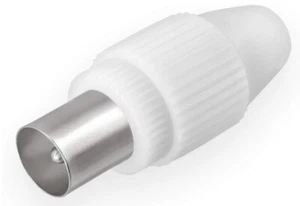 Antennenstecker für Kabelfernsehen / Koaxial (männlich) weiß Neu / Top ! - Bild 1 von 4