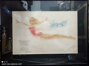 Vintage Framed Alberto Vargas December 1943 Esquire Centerfold Pin Up 18"x24" - Picture 1 of 5