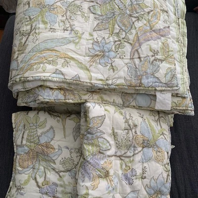 Pottery Barn Comforter And 2 Euro Shams Brigitte Sydney Jacobean - Image 1 of 4