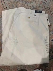 Polo Ralph Lauren Pony Mens 54B x 30 White Stretch Classic Fit Chino Pants NWT - Picture 1 of 5