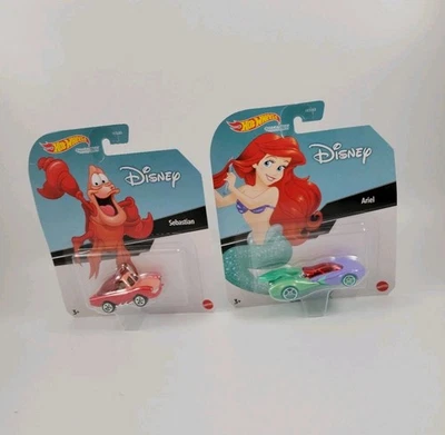 Disney Hot Wheels Sebastian And Ariel Character Cars Little Mermaid - Image 1 of 4