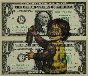 Original Dollar Bill Art Mixed Media - Stanley Millz 1/1 Signed + COA - Picture 1 of 3
