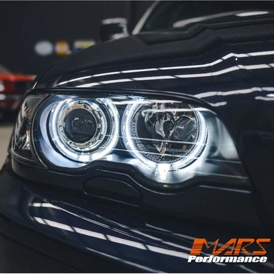 Black AngelEye Head Lights for BMW E46 99-02 Coupe 320ci 323ci 325ci 328ci 330ci - image 1 of 4
