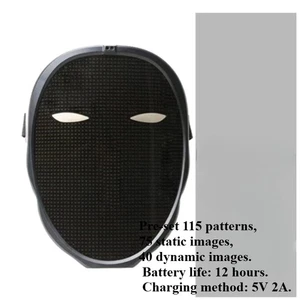 Cyberpunk Mask Helmet LED Glow Electronic Charge Bluetooth Halloween Kids Gifts - Picture 1 of 26