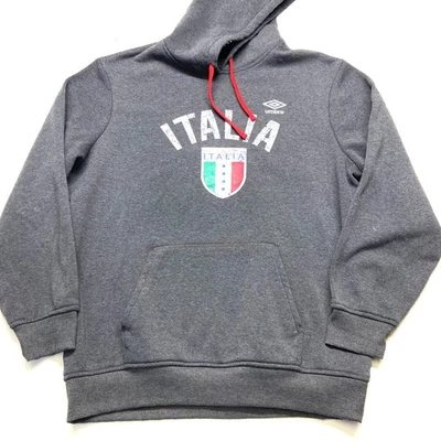 Sudadera con Capucha de Fútbol Umbro Italia para Hombres XL Negra Forrada de Vellón Bandera Logo Sudadera Foto 1 de 4