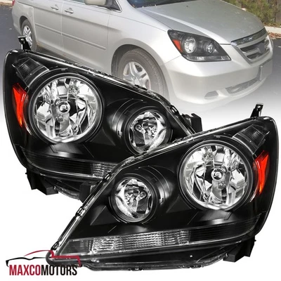 Black Headlights Fits 2005-2007 Honda Odyssey Head Lamps Left+Right  05 06 07 Foto 1 de 4