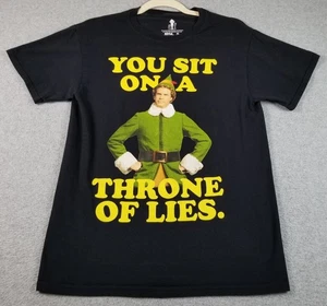 Elf T Shirt Men’s Small Black Graphic Print Throne of Lies Short Sleeve Crewneck - Picture 1 of 12