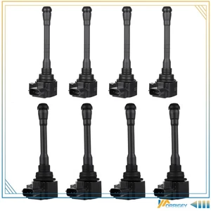 8 Ignition Coils Front Rear For 2017 2018 2019 Nissan Titan NV2500 NV3500 5.6L - Foto 1 di 10