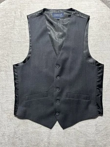 Men's Chama Renoir Suit Vest V-neck Adjustable Strap 5Button 2Pockets Black 34R - Picture 1 of 3