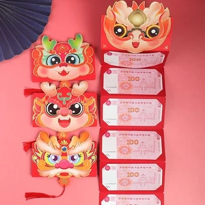Thickened Folding Red Envelope 6/10 Card Position Money Bag New Year - Picture 1 of 9