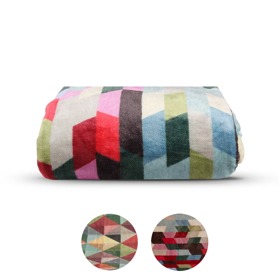 Cashmere-Touch Sofadecke 150x200cm 2 Designs verfügbar, Flauschige Kuscheldecke - Bild 1 von 4