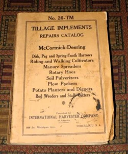1930 International Harvester McCormick-Deering Tillage Implements Repair Catalog - Picture 1 of 6