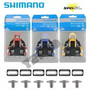 SHIMANO CLEATS SM-SH10 SM-SH11 SM-SH12 RED YELLOW BLUE SPD-SL PEDALS SHOE BIKE - Picture 1 of 12