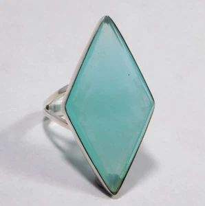 Chalcedony Ring 925 Sterling Silver Gold Plated Jewelry Cocktail Ring MR1490 - Picture 1 of 8
