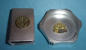 Lurelle Guild Kensington Aluminum Art Deco Match box & Ashtray - Picture 1 of 6