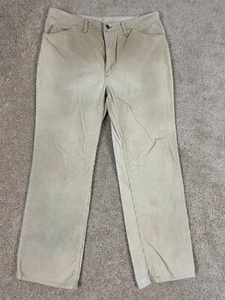 Pantalones de pana Wrangler vintage para hombre 36x29 cortos calce regular pierna recta beige - Imagen 1 de 16