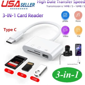 TF/SD Card Adapter Camera Reader For Google Pixel 8 7a 6 5 Pro 4 Lenovo Computer - Picture 1 of 11