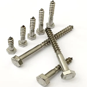 Sechskant Holzschrauben 5, 6, 8,  DIN 571 Edelstahl A2 V2A - Schlüsselschrauben - Bild 1 von 4