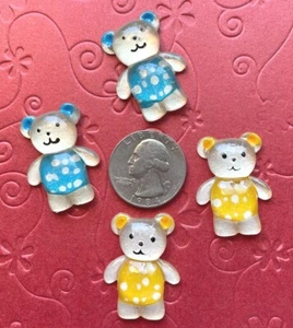 10 Stck. x 1,25 Zoll Klar Harz Teddybär Flachrückseite Verzierungen mit Tupfen SB183 - Bild 1 von 4