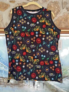 New Women's Tomboy Floral Stretch Muscle Tank Tunic Sz S Small NWT Many Colors - Picture 1 of 6