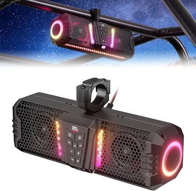 KEMIMOTO MIDNIGHT 16-INCH IP66 WATERPROOF UTV ATV GOLF CART SOUND BAR RGB SYSTEM - Image 1 of 4