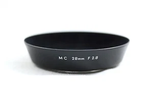 GENUINE VINTAGE MINOLTA METAL CAMERA LENSHOOD FOR 28MM F2.8 ROKKOR LENS (MINTY) - Picture 1 of 2