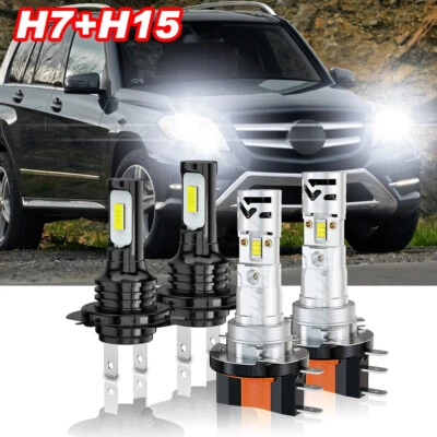 Kit faros LED H7+H15 bombillas para Mercedes-Benz GLK350 2013-2015 Foto 1 de 4