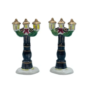 Vintage Fitz and Floyd Dickens Christmas Village Lampposts Decor 4.5”x2.5” Box - Picture 1 of 9