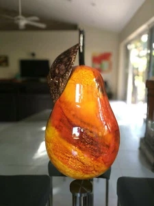 18" Pear Sculptures Hand Crafted Wood Home Decor - Picture 1 of 5