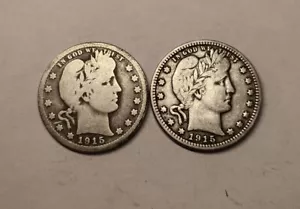 1915-S & 1915-D Quartieri da barbiere argento - Foto 1 di 6