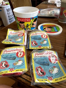 1994 Burger King Disney Pinocchio Summer Inflatables Collection (4) Plus Bucket - Picture 1 of 9