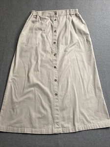 Bobbie Brooks Skirt Women 12 Modest A-Line Khaki Tan long Pockets 0397 - Picture 1 of 10