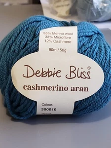 Debbie Bliss Cashmerino Aran 300010 mid teal blue NEW - Picture 1 of 3