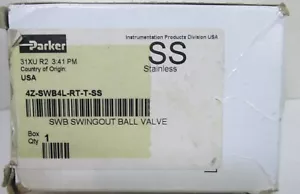 Válvula de bola oscilante Parker 4Z-SWB4L-RT-T-SS SWB4 serie - nueva - Imagen 1 de 3