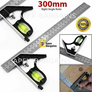 30cm 12” Adjustable Engineers Combination Try Square Set Right Angle Guide Ruler - Picture 1 of 12