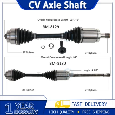 TrakMotive CV Axle Shaft CV joint 2x fits from 2012 to 2016 BMW 528i xDrive - Image 1 of 4