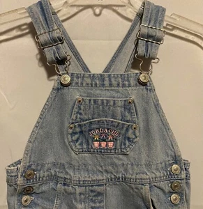 Jordache Girls Size 6 Denim Bib Overalls Embroidered Floral Pots Containers - Picture 1 of 24