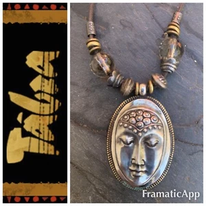 Collar Ajustable TABRA Vintage Años 70 Diosa Quan Yin Esterlina Firmado Mel - Imagen 1 de 10