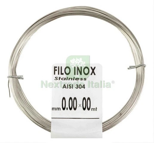25PZ FILO ACCIAIO INOX DIAMETRO MM 0,8 LUNGHEZZA 10 MT MATASSINA 40 G: - Immagine 1 di 1