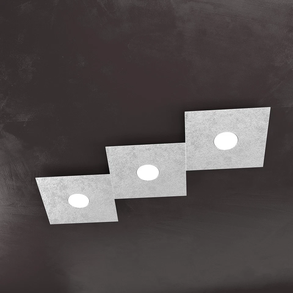 Applique Moderna Eccentric Metallo Foglia Argento 3 Luci Gx53 - Immagine 1 di 1