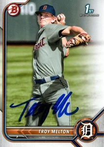 Troy Melton Detroit Tigers 2022 Bowman Draft Autographed Signed Rookie Card - Picture 1 of 1
