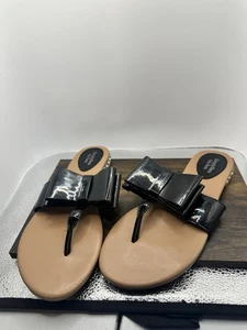 Simply Vera Vera Wang Black Bow Flip Flop Size 7-8 Medium - Picture 1 of 7