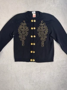 Vintage Mondo Blazer Damen 36 Schwarz Gold Made in West Germany Matrosen Pullover - Bild 1 von 14