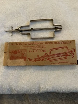 Wonderart No.3 SO EZ Automatic Hook Rug Needle Shuttle Vintage In Original Box - Image 1 of 4